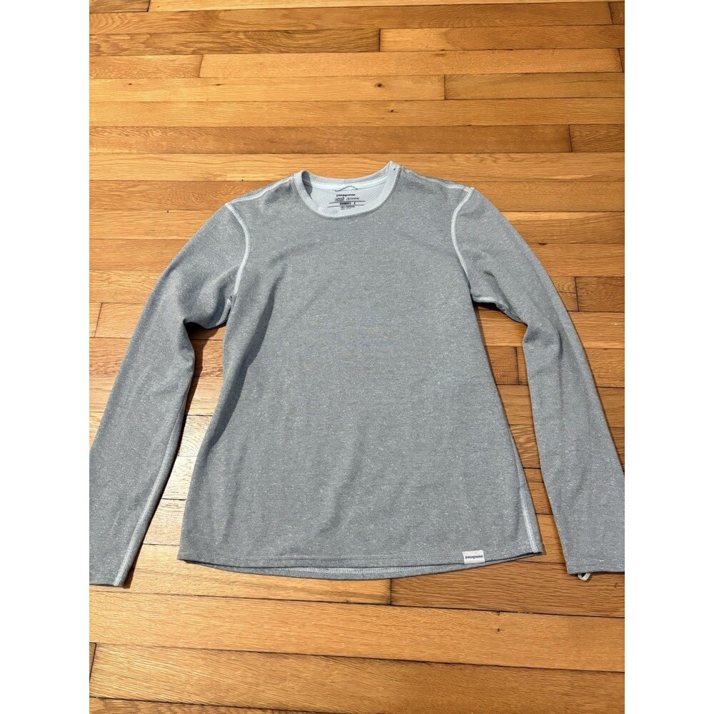 Patagonia Size S Capilene 3 Midweight Crew Neck Long Sleeve Top Gray